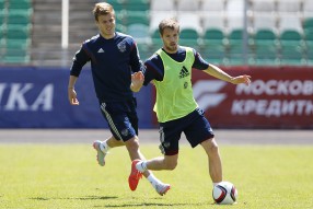 National Team of Russia training session and press ...