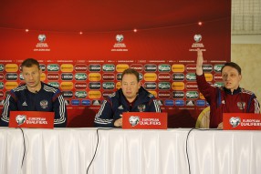 Тренировка сборной России  и пресс конференция